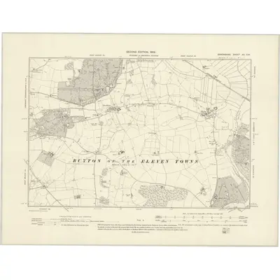 1900 Map of Shropshire XX.SW, 1902 Print