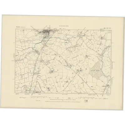 1880 Map of Shropshire XXI.NE, 1884 Print