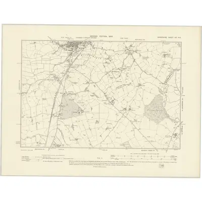 1900 Map of Shropshire XXI.NE, 1903 Print