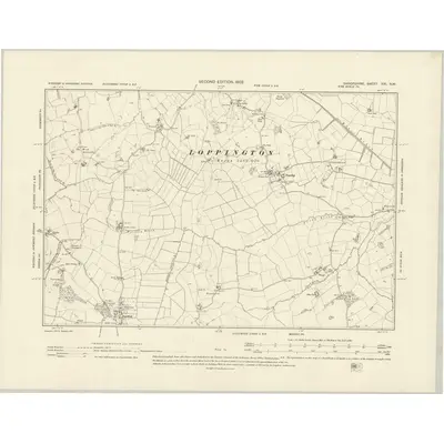 1900 Map of Shropshire XXI.NW, 1902 Print