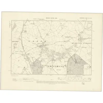 1900 Map of Shropshire XXI.SE, 1902 Print