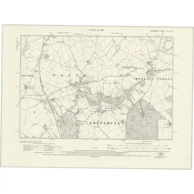1924 Map of Shropshire XXI.SE, 1929 Print
