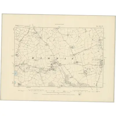 1880 Map of Shropshire XXI.SW, 1884 Print