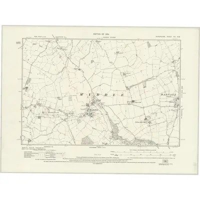1924 Map of Shropshire XXI.SW, 1929 Print