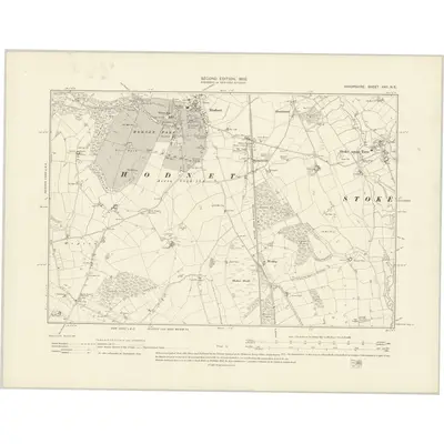 1900 Map of Shropshire XXII.NE, 1902 Print
