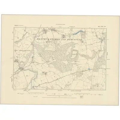 1880 Map of Shropshire XXII.NW, 1884 Print