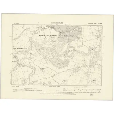 1900 Map of Shropshire XXII.NW, 1902 Print