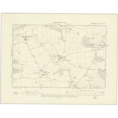 1900 Map of Shropshire XXII.SW, 1902 Print