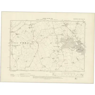 1900 Map of Shropshire XXIII.NW, 1902 Print