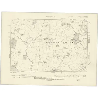 1900 Map of Shropshire XXIV.SW, 1903 Print