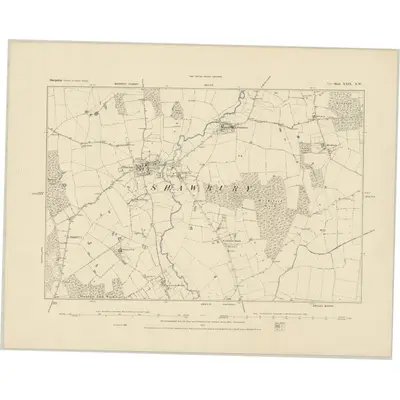 1881 Map of Shropshire XXIX.NW, 1886 Print