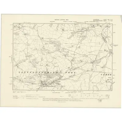 1900 Map of Shropshire XXV.NE, 1903 Print