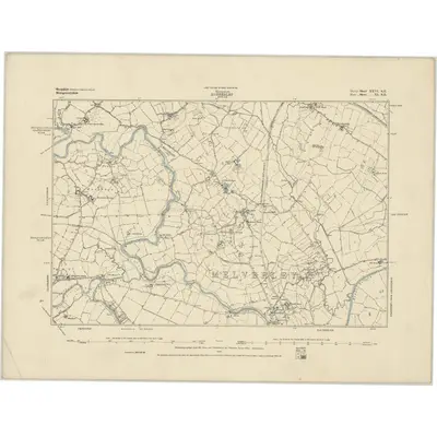 1874 Map of Shropshire XXVI.SE, 1886 Print