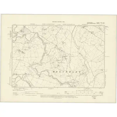 1900 Map of Shropshire XXVI.SE, 1902 Print