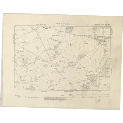 1900 Map of Shropshire XXVII.NW, 1902 Print