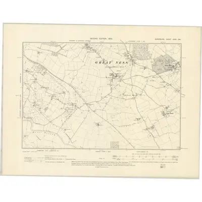 1900 Map of Shropshire XXVII.SW, 1902 Print