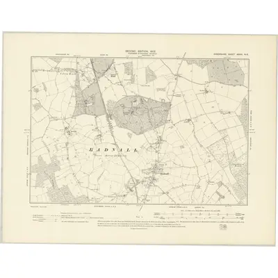1900 Map of Shropshire XXVIII.NE, 1902 Print