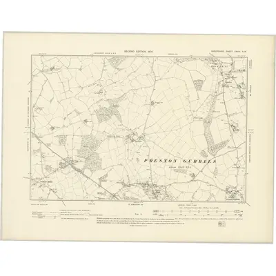 1900 Map of Shropshire XXVIII.NW, 1902 Print