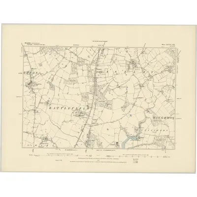 1881 Map of Shropshire XXVIII.SE, 1884 Print