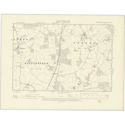 1900 Map of Shropshire XXVIII.SE, 1903 Print