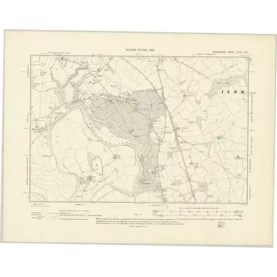 1900 Map of Shropshire XXVIII.SW, 1902 Print
