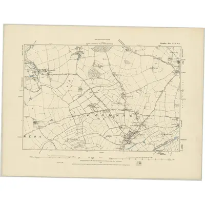 1880 Map of Shropshire XXX.NE, 1886 Print