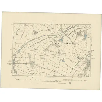 1880 Map of Shropshire XXX.SE, 1886 Print