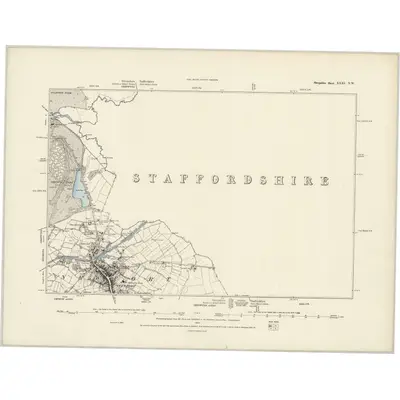 1880 Map of Shropshire XXXI.NW, 1888 Print