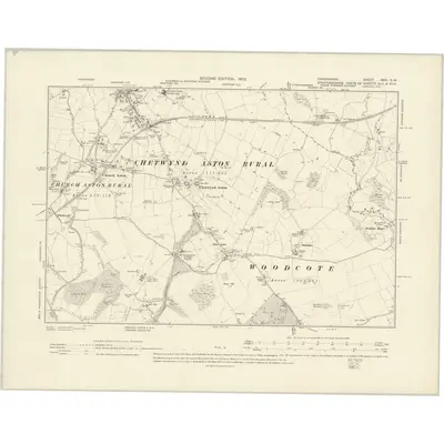 1900 Map of Shropshire XXXI.SW, 1903 Print