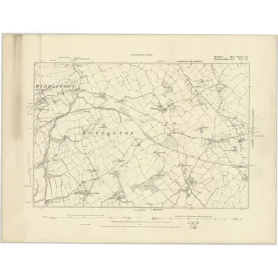 1881 Map of Shropshire XXXII.SE, 1886 Print