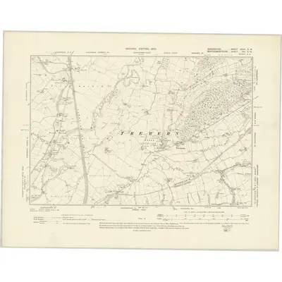 1900 Map of Shropshire XXXII.SW, 1903 Print