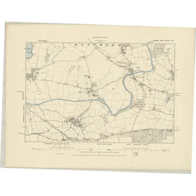 1881 Map of Shropshire XXXIII.NE, 1887 Print
