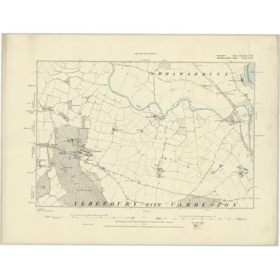 1881 Map of Shropshire XXXIII.NW, 1887 Print