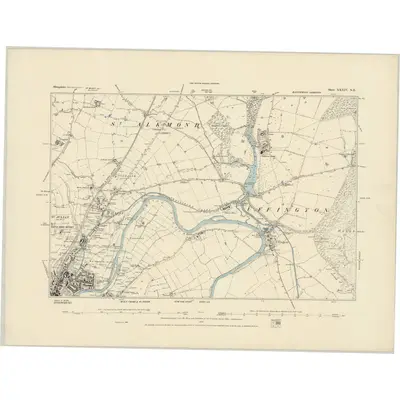 1881 Map of Shropshire XXXIV.NE, 1884 Print