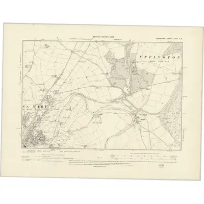 1900 Map of Shropshire XXXIV.NE, 1903 Print