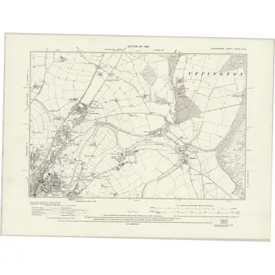 1925 Map of Shropshire XXXIV.NE, 1929 Print