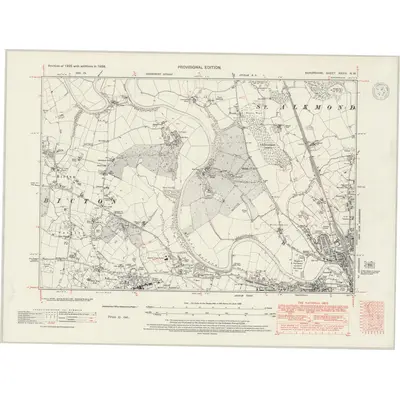 1938 Map of Shropshire XXXIV.NW, 1947 Print