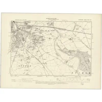 1900 Map of Shropshire XXXIV.SE, 1903 Print