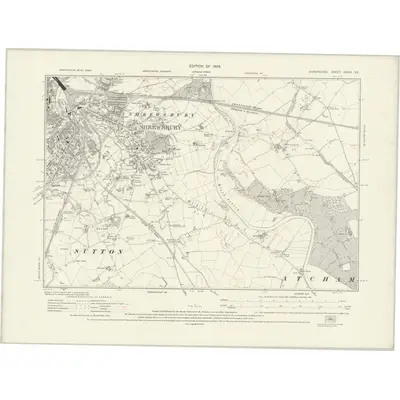 1925 Map of Shropshire XXXIV.SE, 1929 Print