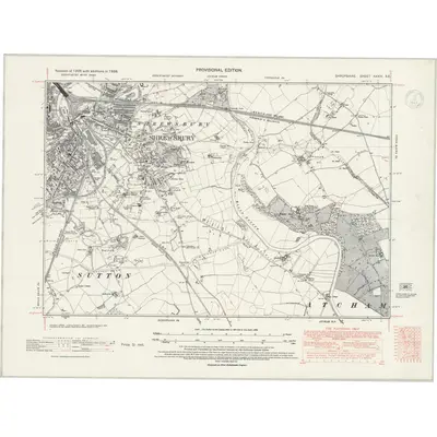 1938 Map of Shropshire XXXIV.SE, 1947 Print
