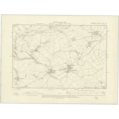 1901 Map of Shropshire XXXIX.SE, 1903 Print