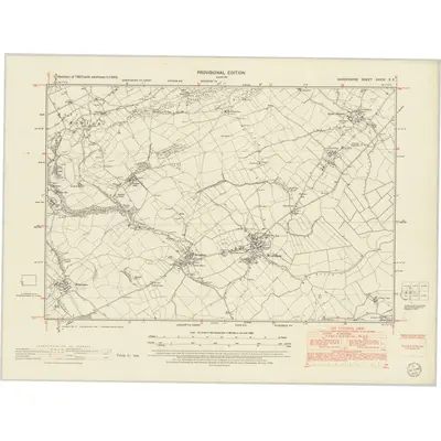 1949 Map of Shropshire XXXIX.SE, 1954 Print