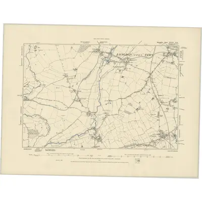 1881 Map of Shropshire XXXV.NE, 1887 Print