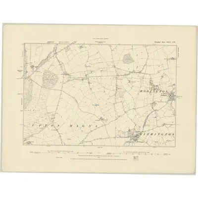 1881 Map of Shropshire XXXV.NW, 1887 Print