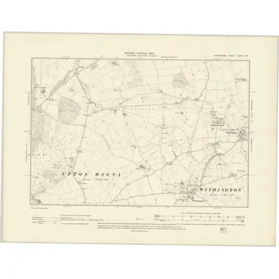 1900 Map of Shropshire XXXV.NW, 1902 Print