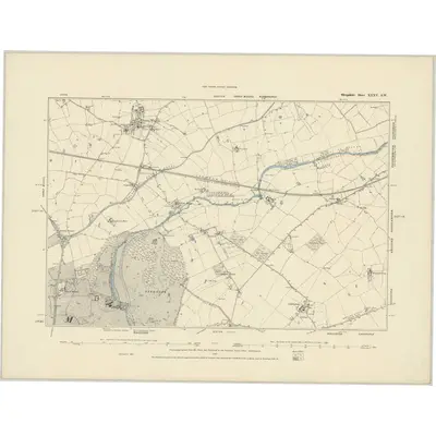 1881 Map of Shropshire XXXV.SW, 1887 Print