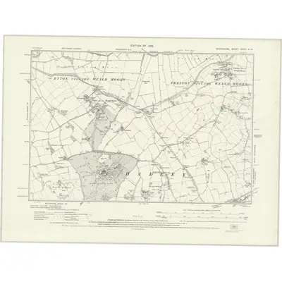 1924 Map of Shropshire XXXVI.NW, 1929 Print