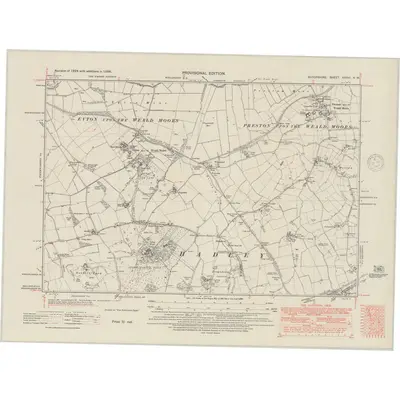 1938 Map of Shropshire XXXVI.NW, 1948 Print