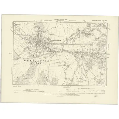1901 Map of Shropshire XXXVI.SW, 1903 Print