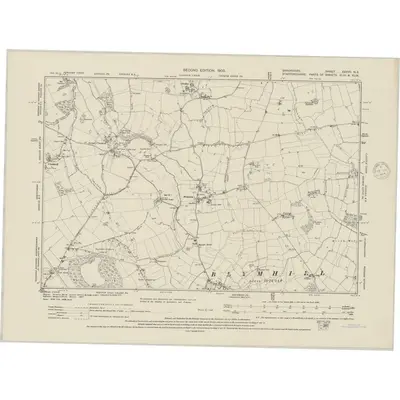 1900 Map of Shropshire XXXVII.NE, 1948 Print